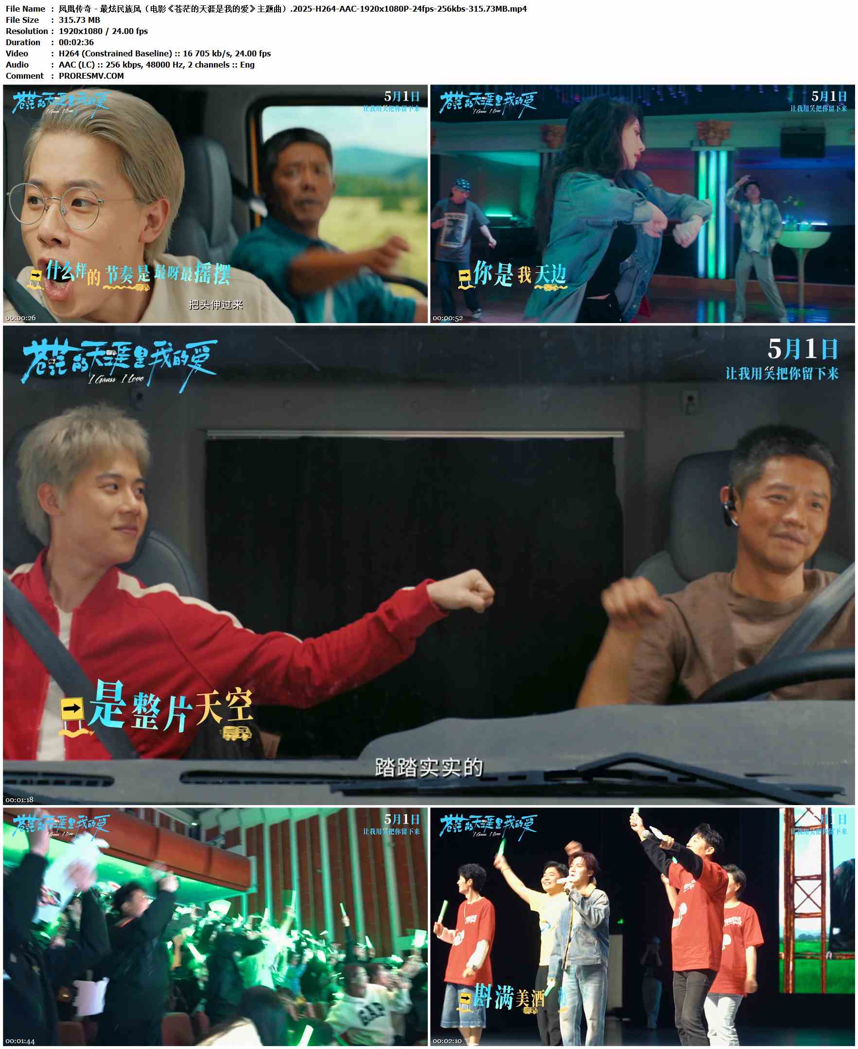 凤凰传奇 - 最炫民族风（电影《苍茫的天涯是我的爱》主题曲）.2025-H264-AAC-1920x1080P-24fps-256kbs-315.73MB官方MV_高清MV